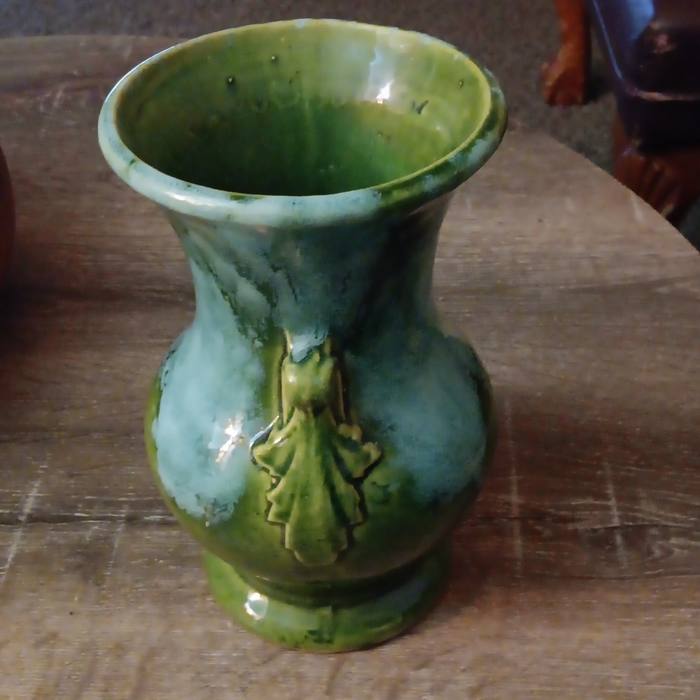 Vintage Brush Pottery Lava Vase - Picture 2 of 6